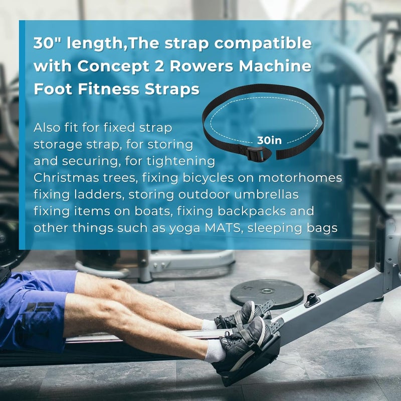 ArrogantF Rowing Machine Foot Straps Compatible with Concept 2 Rower (Models: D & E) Foot Strap Fitness Foot Straps Replacement Parts for Sunny Health Rowing Machine - 2 Pack - Image 5